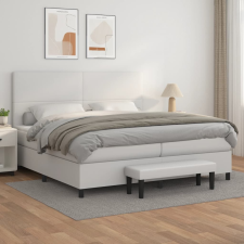 vidaXL fehér műbőr rugós ágy matraccal 200 x 200 cm ágy és ágykellék