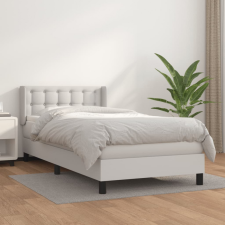 vidaXL fehér műbőr rugós ágy matraccal 90 x 200 cm ágy és ágykellék