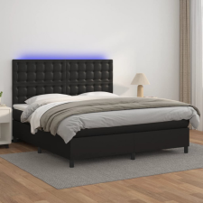 vidaXL fehér műbőr rugós ágy matraccal és LED-del 180x200 cm ágy és ágykellék