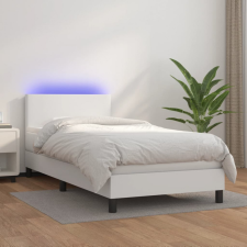 vidaXL fehér műbőr rugós ágy matraccal és LED-del 80 x 200 cm ágy és ágykellék