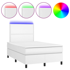vidaXL fehér műbőr rugós és LED-es ágy matraccal 120x190 cm ágy és ágykellék