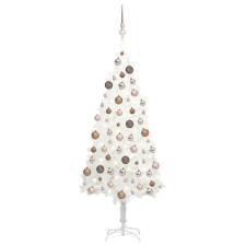 vidaXL fehér műkarácsonyfa LED-ekkel és gömbszettel 120 cm  (3077632) műfenyő