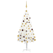 vidaXL fehér műkarácsonyfa LED-ekkel és gömbszettel 150 cm (3077547) műfenyő