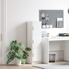 vidaXL Fehér Oldalnézet Fehér MDF Fa Közepes Fehér oldalnézet bútor