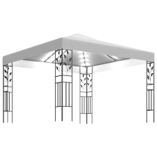 vidaXL fehér pavilon fényfüzérrel 3 x 3 m 180 g/m² kerti bútor