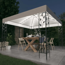 vidaXL fehér pavilon LED fényfüzérrel 3 x 3 m kerti bútor