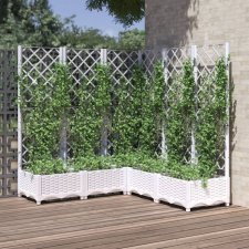 vidaXL Fehér polipropilén rácsos kerti ültetőláda 120 x 120 x 121,5 cm kerti tárolás