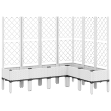 vidaXL fehér polipropilén rácsos kerti ültetőláda 160 x 120 x 142 cm (367939) kerti tárolás