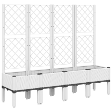 vidaXL fehér polipropilén rácsos kerti ültetőláda 160 x 40 x 142 cm (367934) kerti tárolás