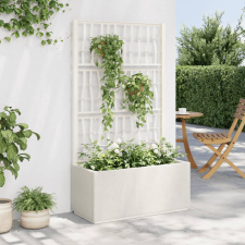 vidaXL fehér polipropilén rácsos kerti ültetőláda 80 x 36 x 140 cm kerti tárolás