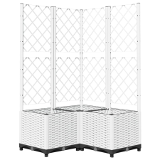 vidaXL fehér polipropilén rácsos kerti ültetőláda 80 x 80 x 136 cm (153286) kerti tárolás
