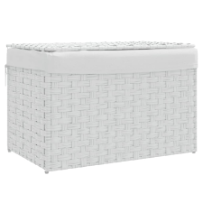 vidaXL fehér polyrattan szennyeskosár fedéllel 55,5 x 35 x 34 cm (372053) bútor