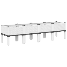 vidaXL fehér PP rácsos kerti ültetőláda 160 x 40 x 42 cm (367904) kerti tárolás