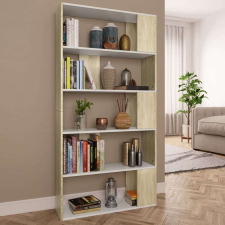 vidaXL fehér-sonoma forgácslap könyvszekrény/térelválasztó 80x24x159 cm bútor