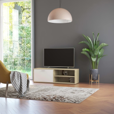 vidaXL fehér-sonoma színű forgácslap TV-szekrény 120 x 34 x 37 cm bútor