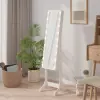 vidaXL fehér szabadon álló tükör LED-del 34 x 37 x 146 cm