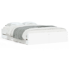 vidaXL fehér szerelt fa ágykeret fiókokkal 120 x 190 cm (3207315) ágy és ágykellék