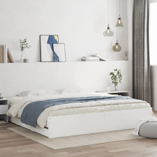 vidaXL fehér szerelt fa ágykeret fiókokkal 160 x 200 cm ágy és ágykellék