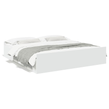 vidaXL fehér szerelt fa ágykeret fiókokkal 200 x 200 cm ágy és ágykellék