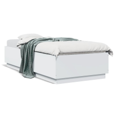 vidaXL fehér szerelt fa ágykeret LED-del 90 x 200 cm ágy és ágykellék