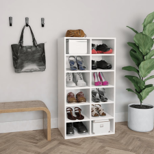 vidaXL Fehér szerelt fa cipőtartó 54 x 34 x 100,5 cm bútor