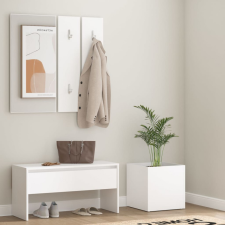 vidaXL Fehér szerelt fa előszobabútor-szett bútor