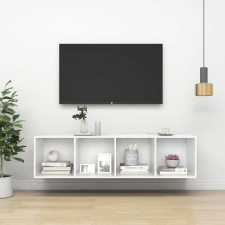 vidaXL fehér szerelt fa falra szerelhető TV-szekrény 37x37x142,5 cm bútor