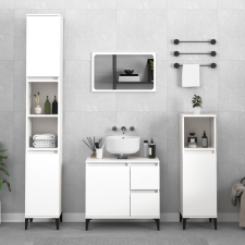 vidaXL fehér szerelt fa fürdőszobaszekrény 30 x 30 x 100 cm fürdőszoba bútor