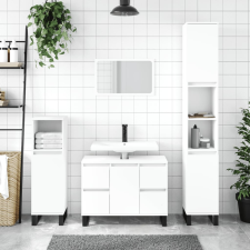 vidaXL fehér szerelt fa fürdőszobaszekrény 30 x 30 x 100 cm fürdőszoba bútor