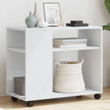 vidaXL fehér szerelt fa kisasztal kerekekkel 70 x 35 x 60 cm bútor