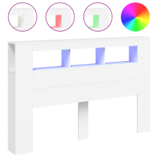 vidaXL fehér szerelt fa LED-es fejtámla 160x18,5x103,5 cm (837351) ágy és ágykellék