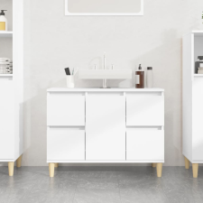 vidaXL fehér szerelt fa mosdószekrény 80 x 33 x 60 cm fürdőszoba bútor