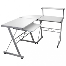 vidaXL Fehér szerelt fa sarok számítógépasztal 132 x 112 x 99 cm íróasztal