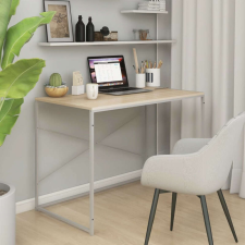vidaXL fehér-tölgyszínű forgácslap számítógépasztal 110 x 60 x 70 cm íróasztal