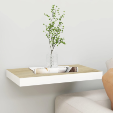 vidaXL fehér-tölgyszínű MDF lebegő fali polc 40 x 23 x 3,8 cm bútor