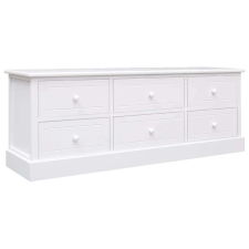 vidaXL fehér tömör császárfa TV-szekrény 108 x 30 x 40 cm bútor