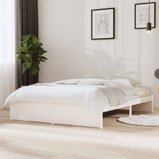 vidaXL fehér tömör fa ágykeret 135 x 190 cm (4FT6 Double) ágy és ágykellék