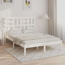 vidaXL fehér tömör fa ágykeret 135 x 190 cm (4FT6 Double) ágy és ágykellék