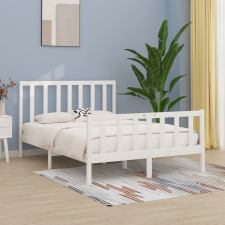 vidaXL fehér tömör fa ágykeret 140 x 190 cm ágy és ágykellék