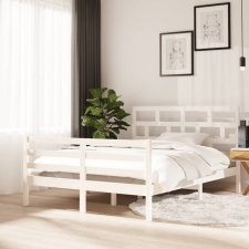 vidaXL fehér tömör fa ágykeret 140 x 200 cm ágy és ágykellék