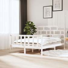 vidaXL fehér tömör fa ágykeret 140 x 200 cm ágy és ágykellék