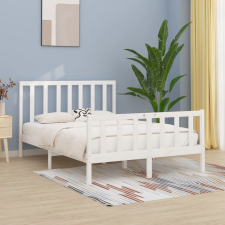 vidaXL fehér tömör fa ágykeret 140 x 200 cm ágy és ágykellék