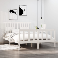 vidaXL fehér tömör fa ágykeret 140x190 cm ágy és ágykellék