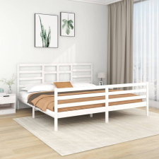 vidaXL fehér tömör fa ágykeret 200 x 200 cm ágy és ágykellék