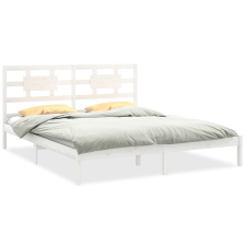 vidaXL fehér tömör fa ágykeret 200 x 200 cm (3105686) ágy és ágykellék