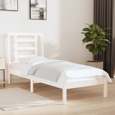 vidaXL fehér tömör fa ágykeret 75 x 190 cm (2FT6 Small Single) ágy és ágykellék