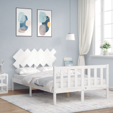 vidaXL fehér tömör fa ágykeret fejtámlával 120 x 200 cm ágy és ágykellék