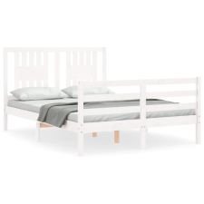 vidaXL fehér tömör fa ágykeret fejtámlával 120 x 200 cm (3194567) ágy és ágykellék