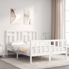 vidaXL fehér tömör fa ágykeret fejtámlával 140 x 200 cm ágy és ágykellék
