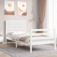vidaXL fehér tömör fa ágykeret fejtámlával (3FT Single) ágy és ágykellék